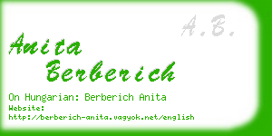 anita berberich business card